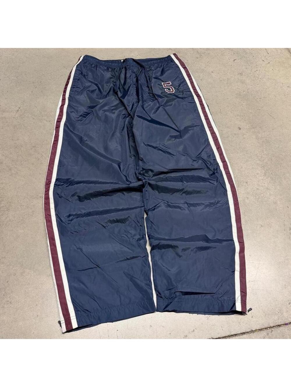 Vintage Arizona Jeans Track Pants Mens Large Nylon Lined Baggy Wide Leg #5 Y2K